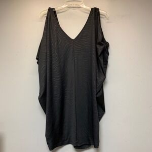 Cache Tunic Top Womens Small Black Excellent Zebra Jacquard Cold Shoulder Draped